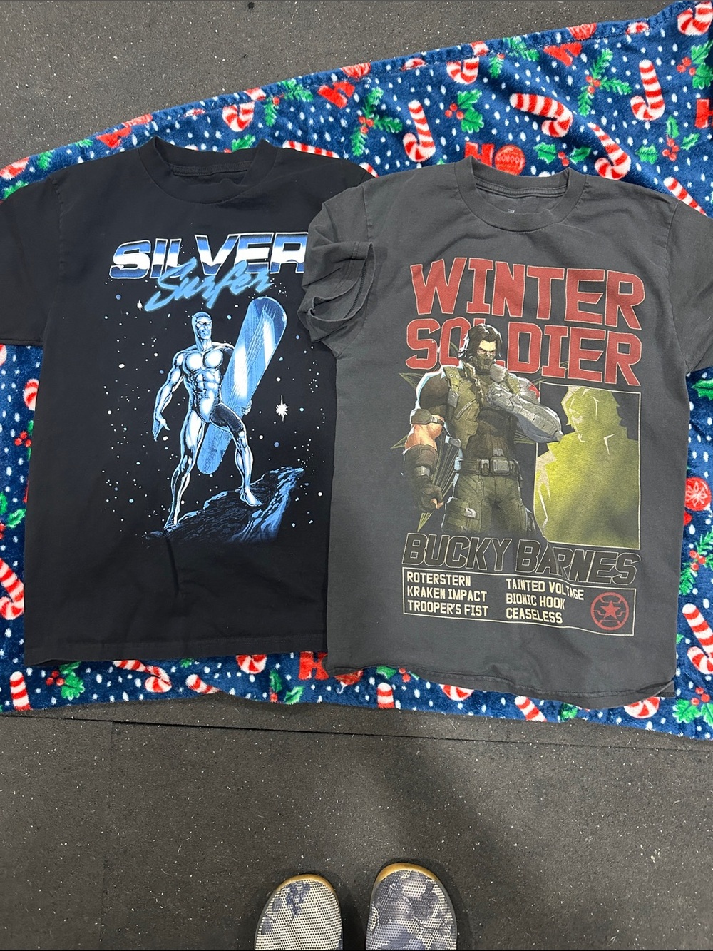 Marvel Graphic Tees in Black and Charcoal Gray bundle small